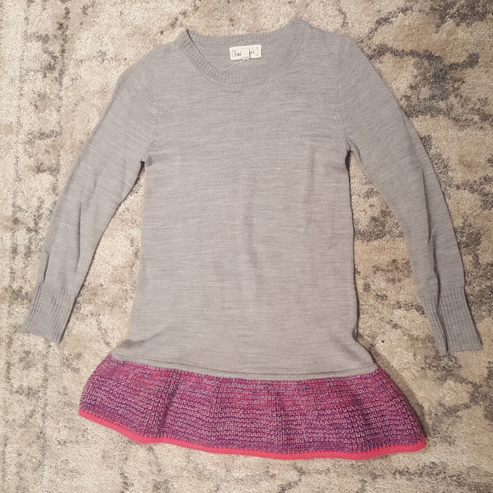 Girls sweater dress with matching scarf.